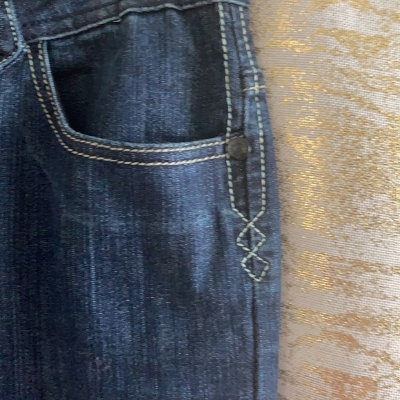 AMISU dark wash midi length Jean skirt size EU40 - Picture 5 of 12